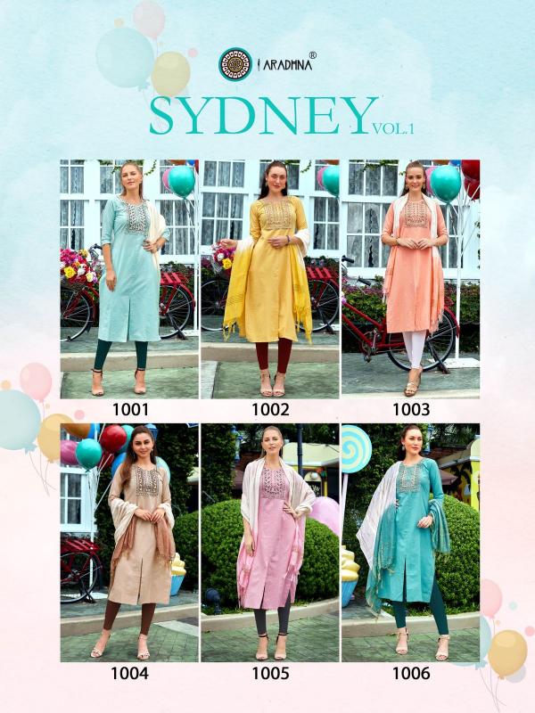 Aradhna Sydney Vol 1 Designer Fancy Kurti With Dupatta Collection